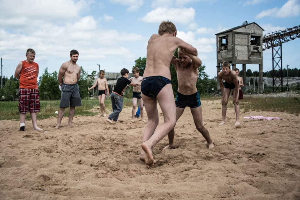 What is beach wrestling?